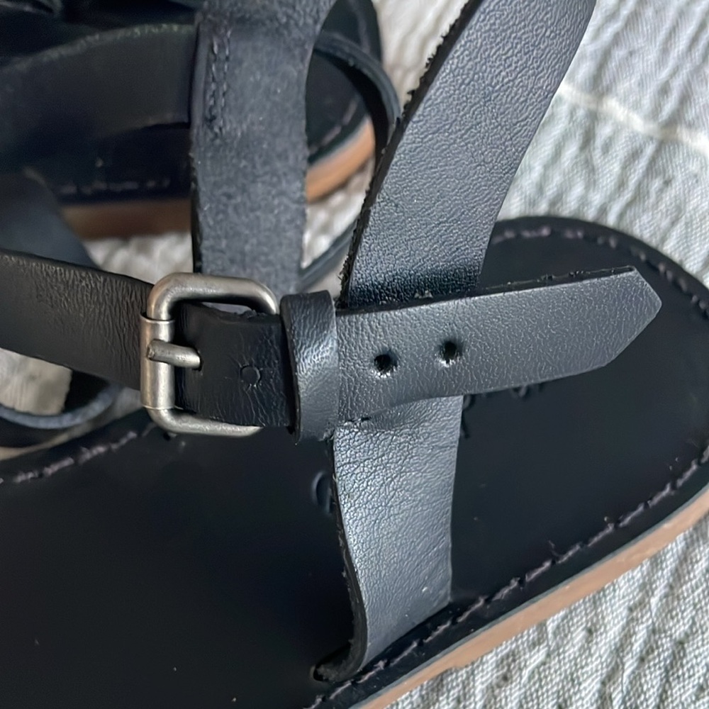 Madewell Black Leather Boardwalk Sandals - Picture 3 of 5